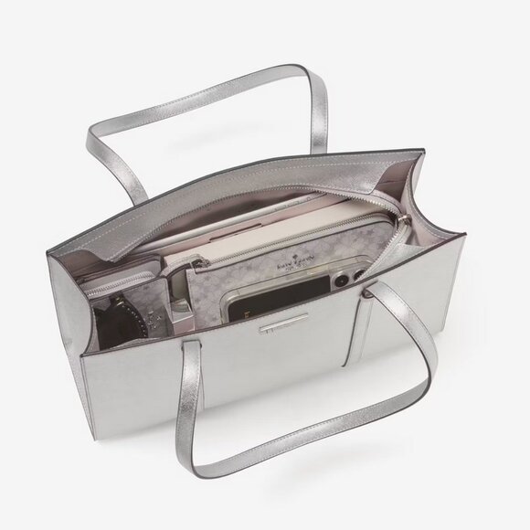 Kate Spade Kenzie Metallic Large Tote Shoulder Bag Lunar Light Limited Edition - Picture 6 of 7